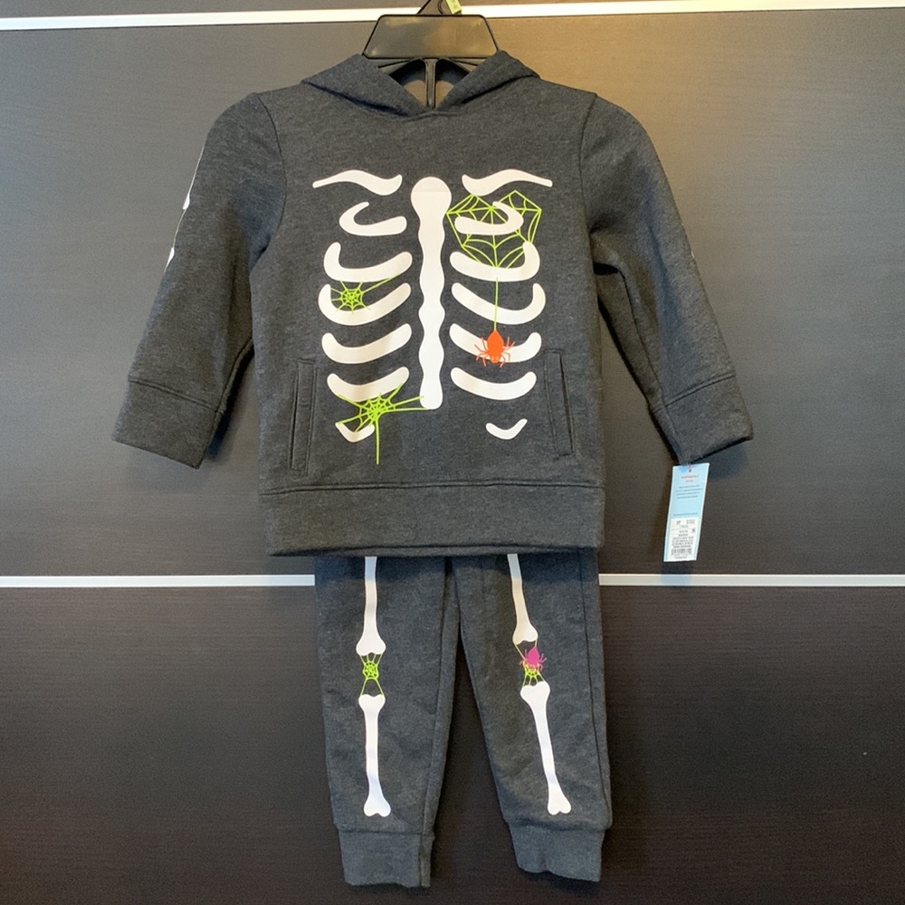 Cat & Jack Unisex Halloween Skelton Jogger Set - Picture 5 of 15